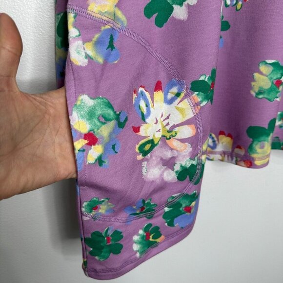 Logo Lounge Lori Goldstein Tunic Top Size 3X Purple Floral Pockets Artsy - Picture 4 of 10